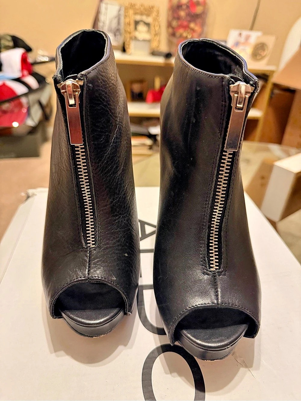 ALDO Samanek Black Peep-Toe Platform Heels